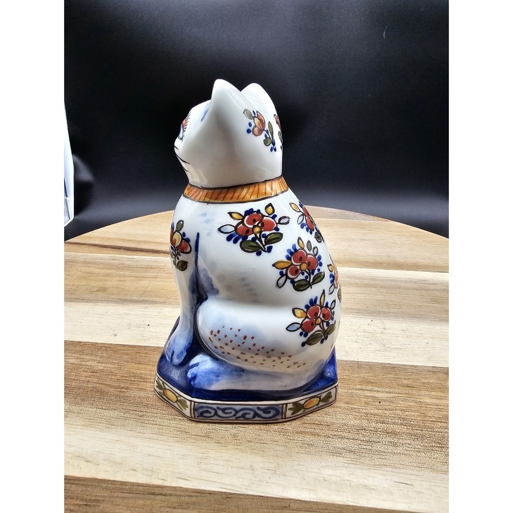 Vintage Delft Holland Ceramic Cat Figurine - Picture 4 of 7